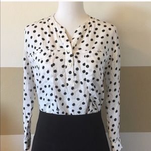 Anthropologie Maeve Spotted Brunia Henley